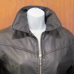 Wilson's leather mini jacket, black, pockets, Sz S